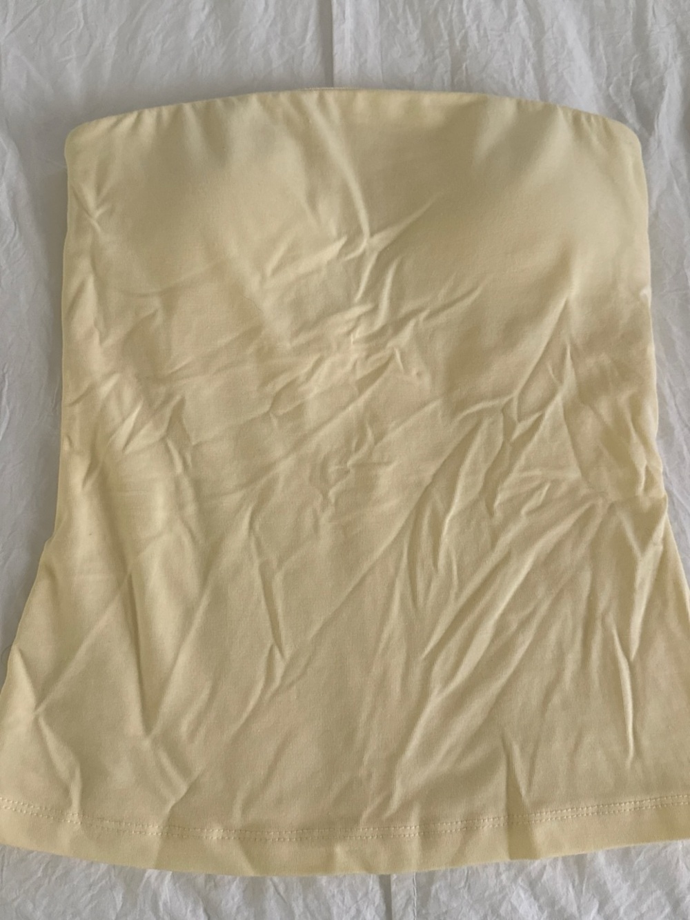 Pink Rose Strapless Bandeau Top - Pale Yellow